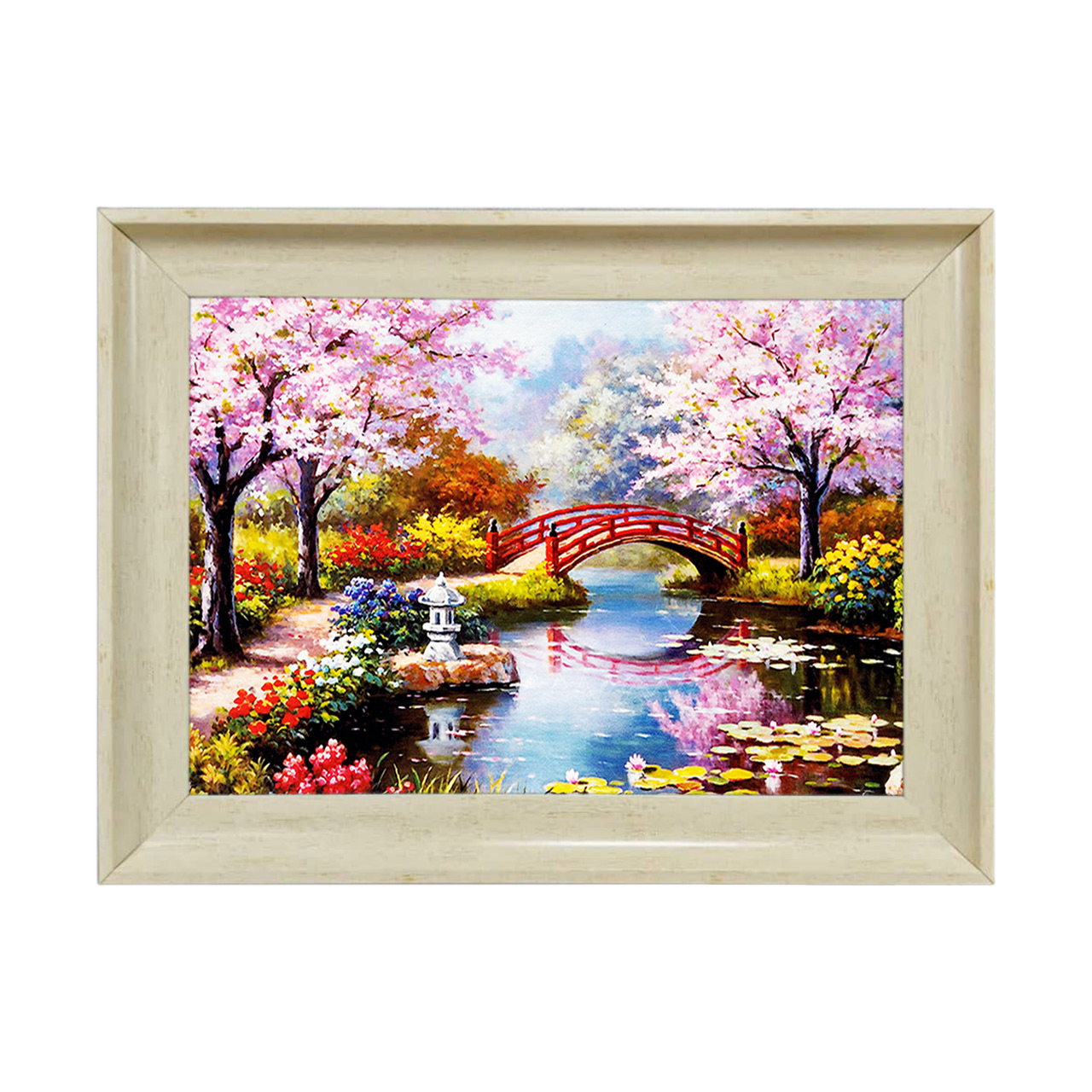 تابلو فرش چاپی طرح دریاچه کد 10144 سایز 50×35 سانتی متری