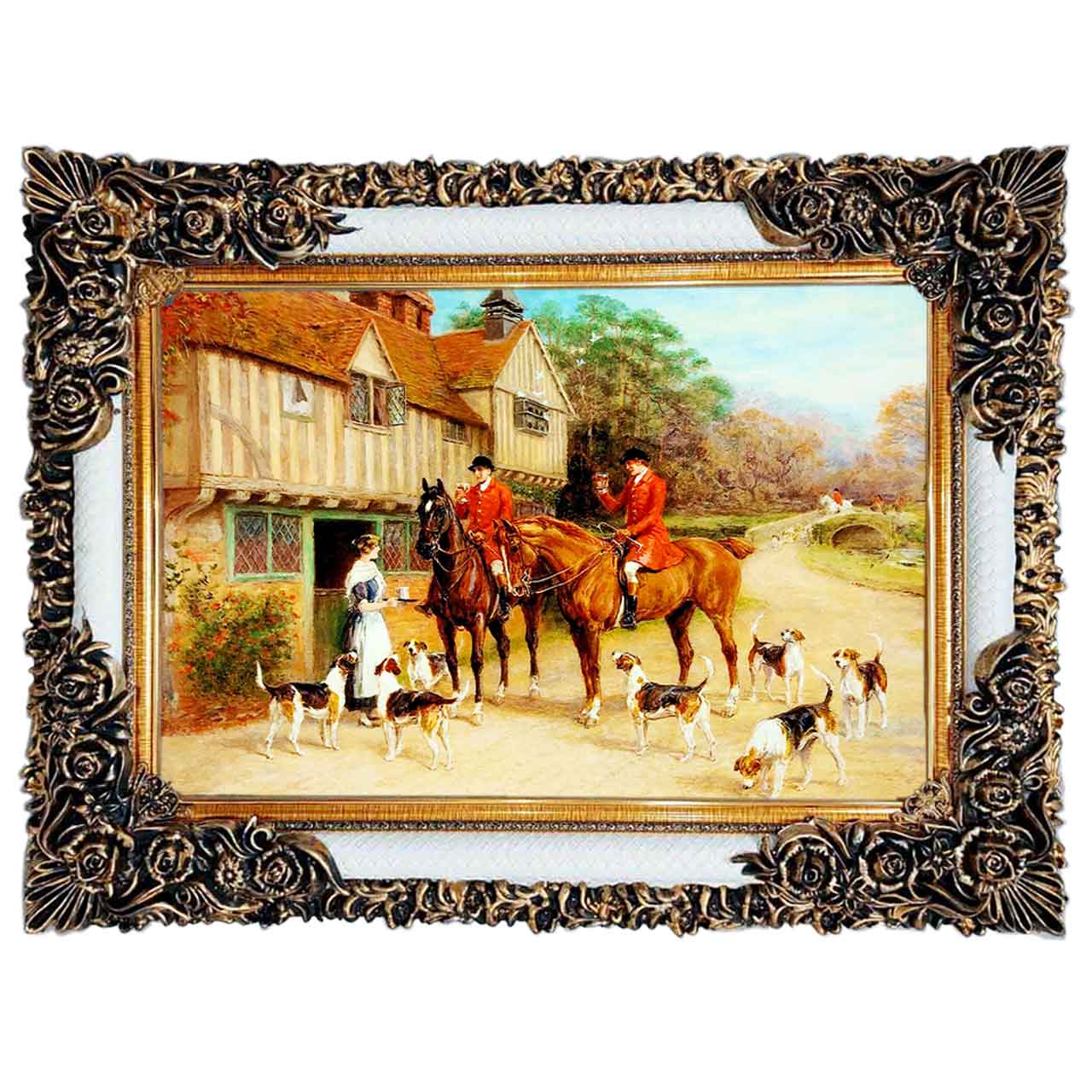 تابلو فرش چاپی طرح شکار کد 11080 سایز 100×50 سانتی متری