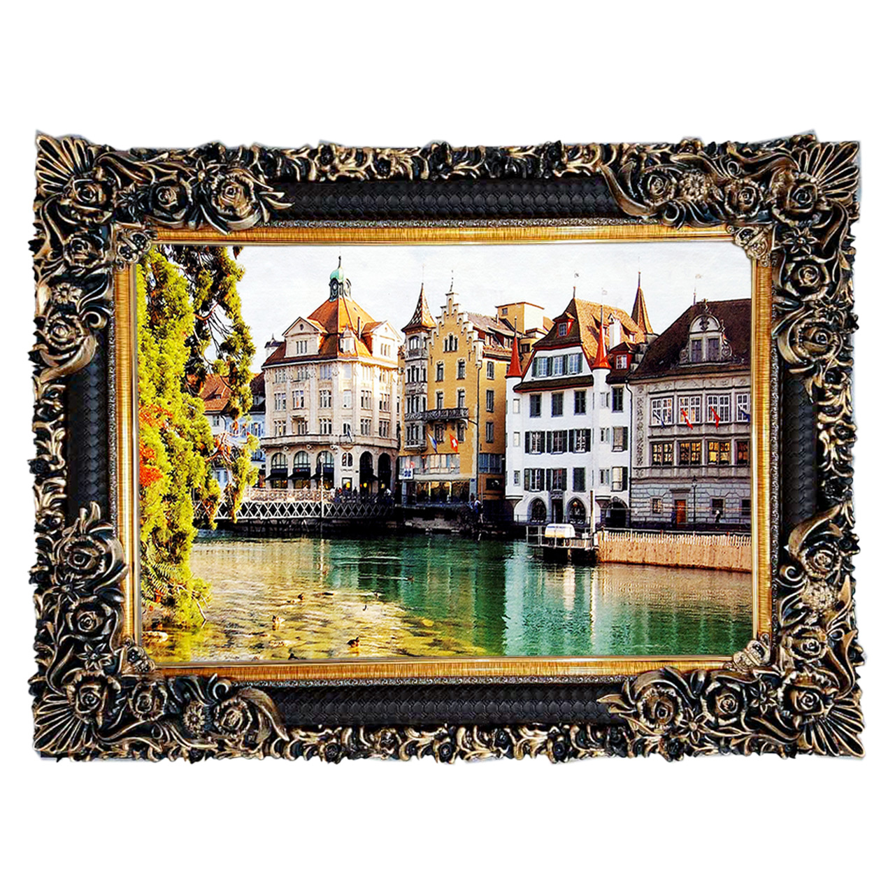 تابلو فرش چاپی طرح جزیره کد 10043 سایز 70×50 سانتی متری