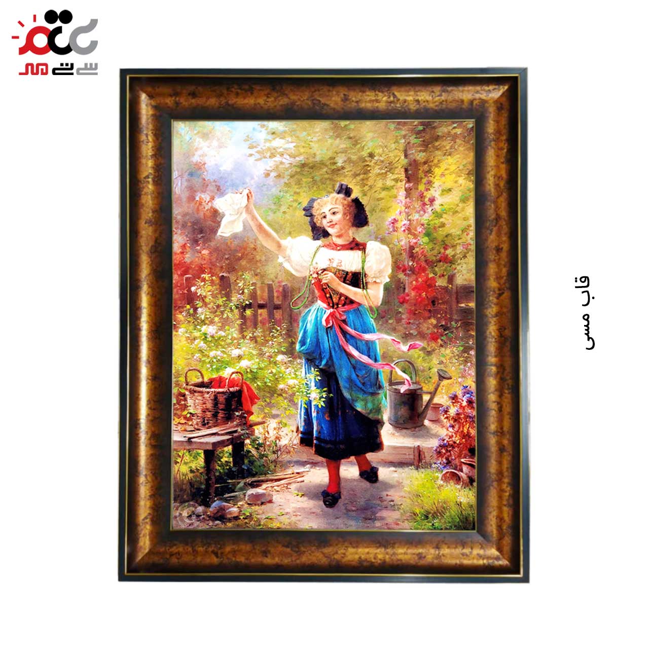 تابلو فرش چاپی طرح دختر کد 11300 سایز 60×40 سانتی متری