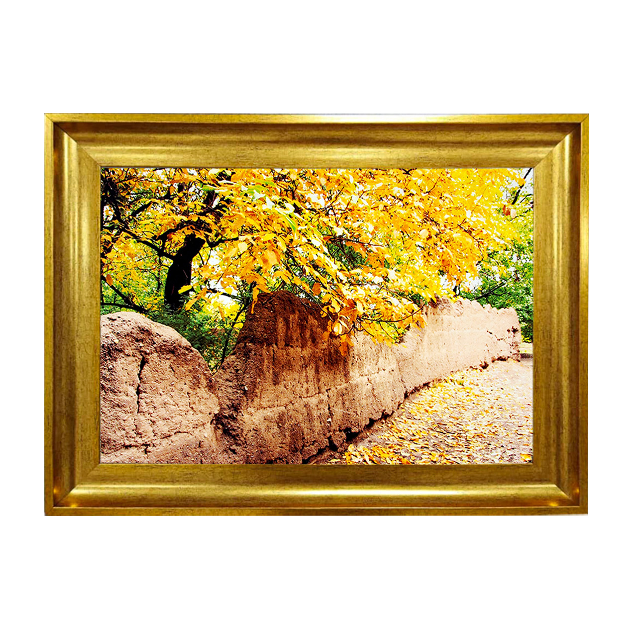 تابلو فرش چاپی طرح کوچه باغ کد 10291 سایز 50×50 سانتی متری