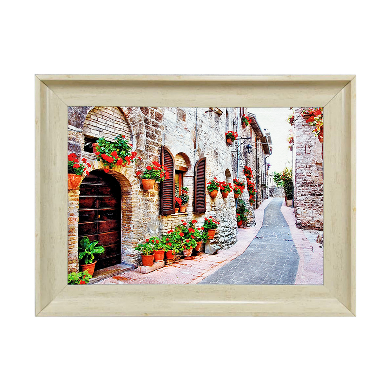 تابلو فرش چاپی طرح کوچه زیبا کد 10260 سایز 50×35 سانتی متری