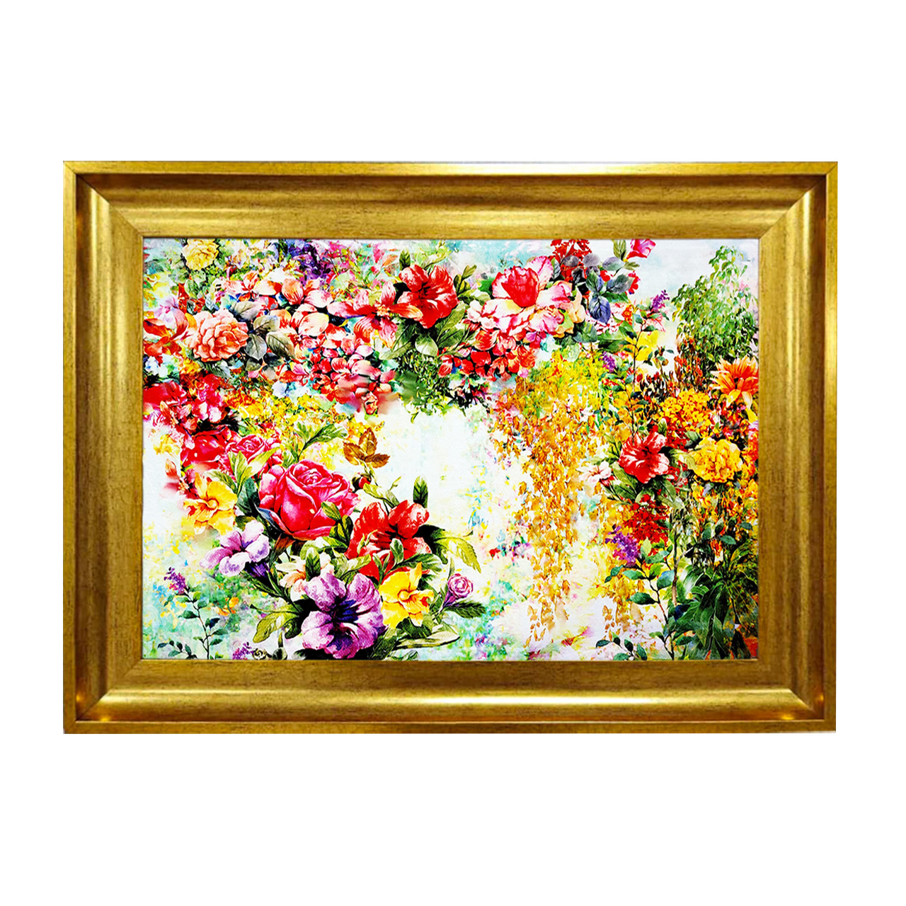 تابلو فرش چاپی طرح گل کد 12028 سایز 50×50 سانتی متری