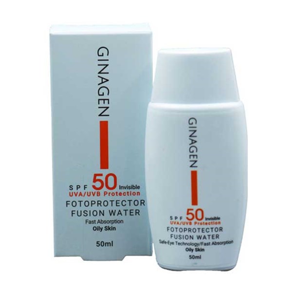 کرم ضد آفتاب spf50 بی رنگ مناسب پوست های چرب ژیناژن 50 میلی لیتری