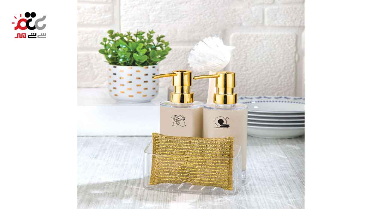 جامایع ظرفشویی رومیزی و اسکاچ دوقلو لیمون