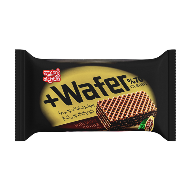 خرید ویفر پلاس نادری طعم شکلات تلخ 30 گرمی