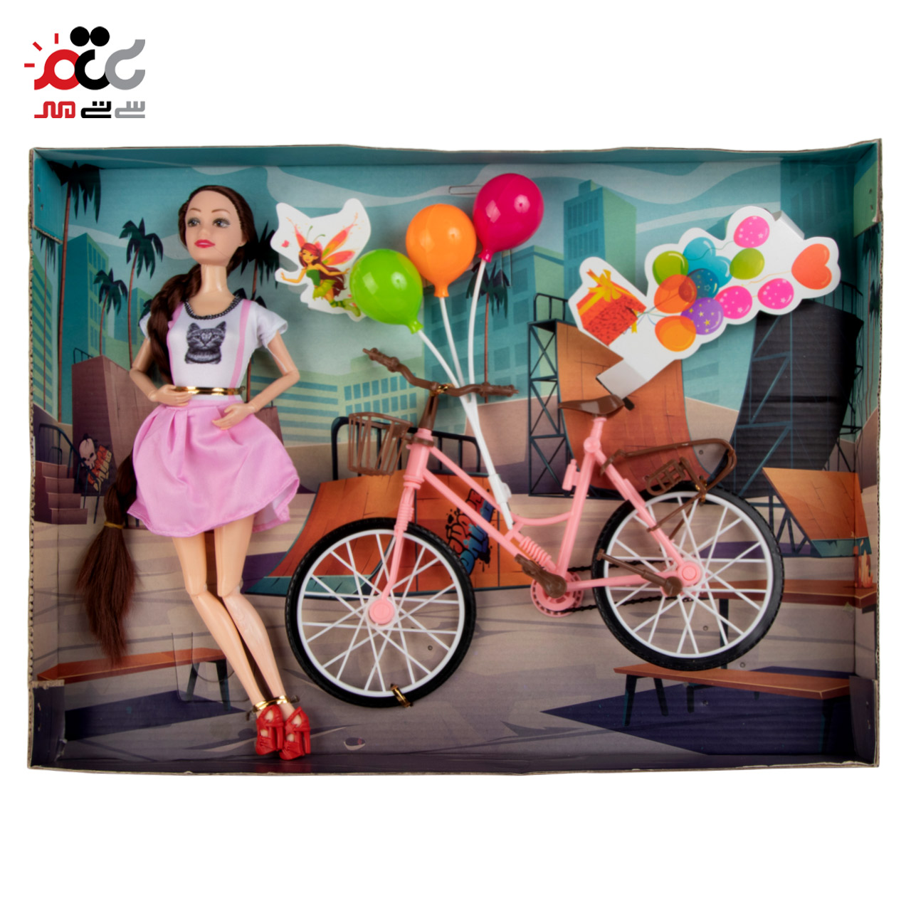 عروسک باربی همراه با دوچرخه کد 1015