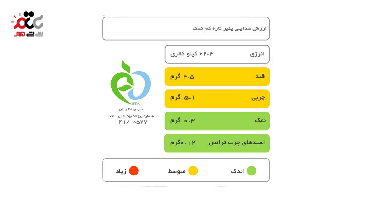 پنیر کم نمک پاک 300 گرمی