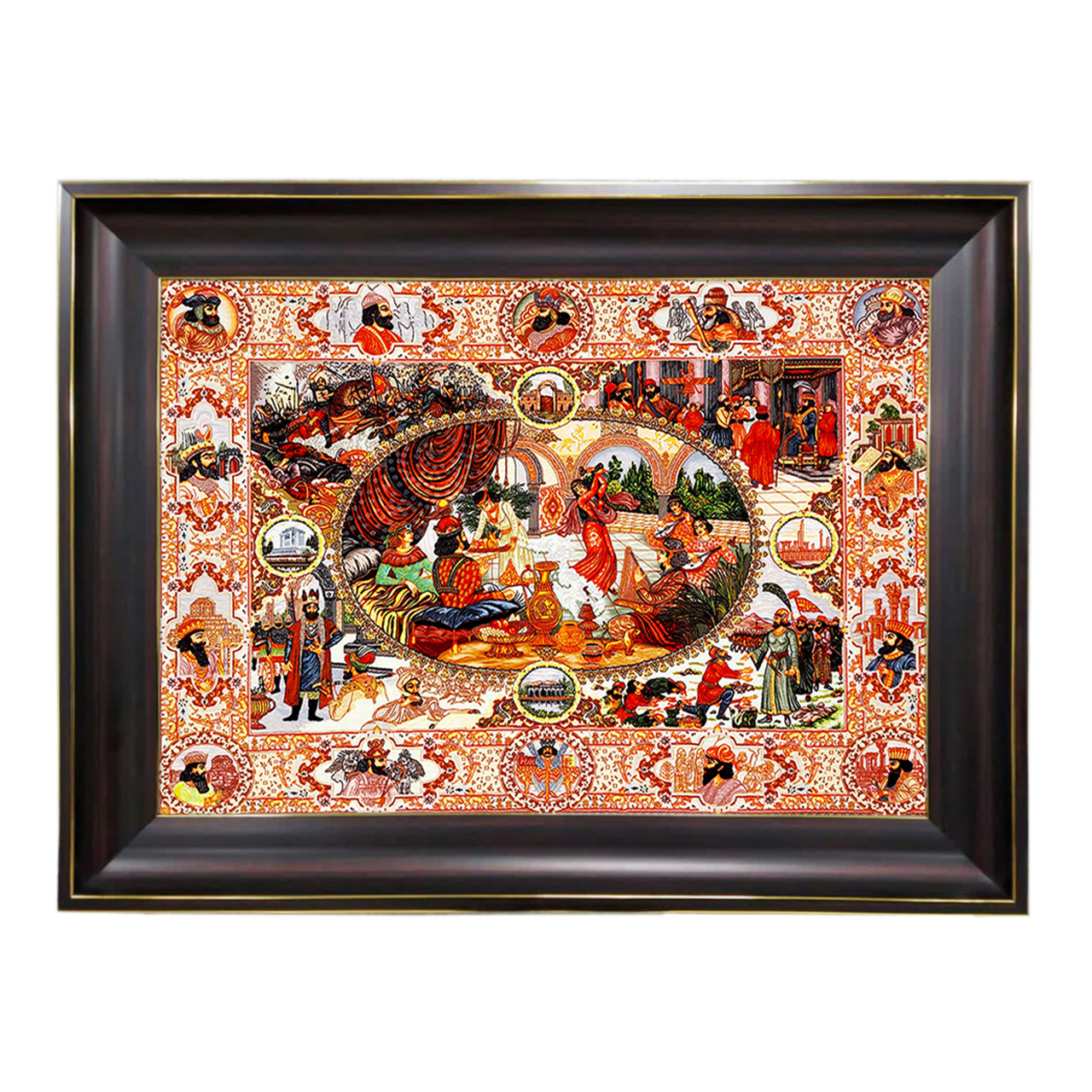 تابلو فرش چاپی طرح قاجار کد 10266 سایز 60×40 سانتی متری