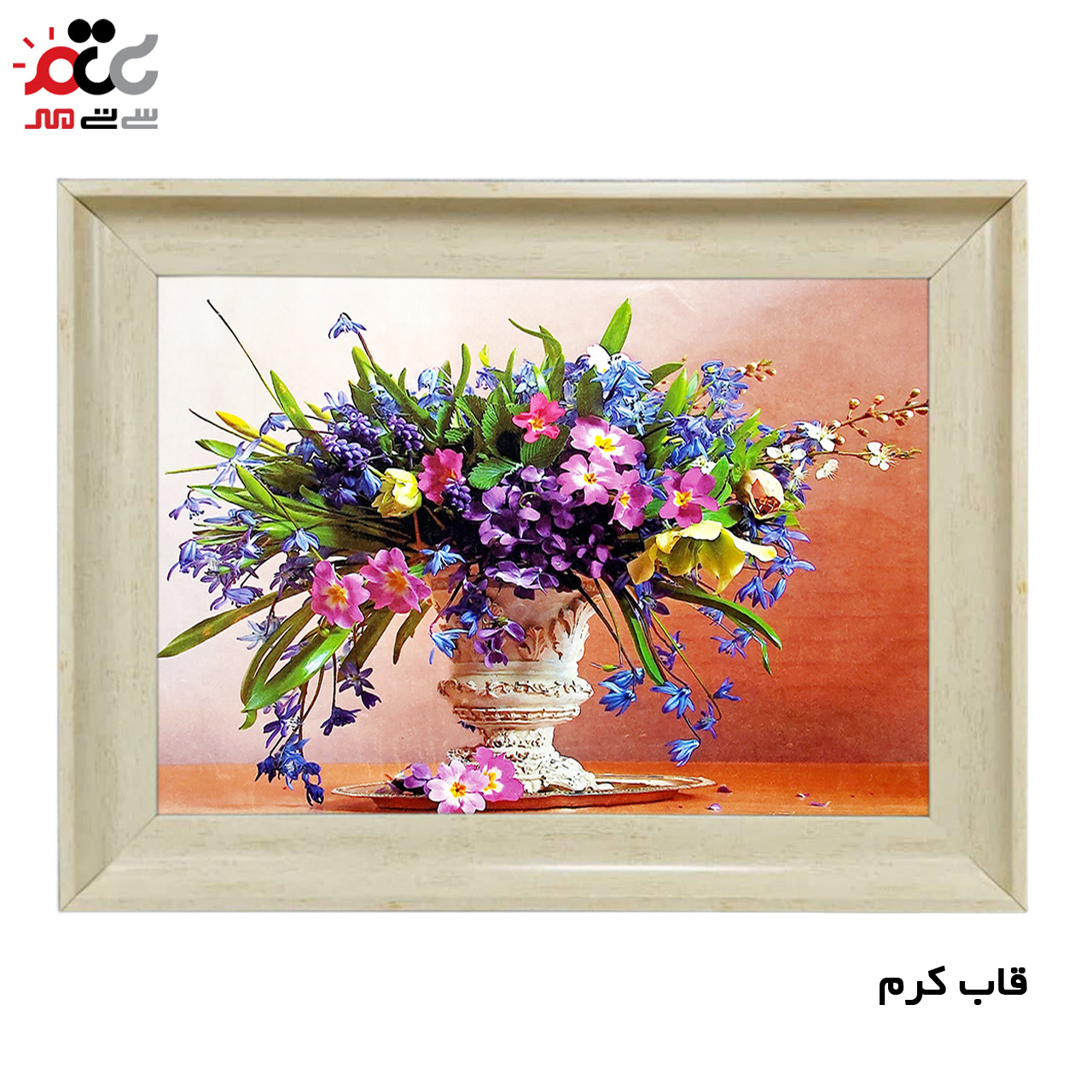 تابلو فرش چاپی طرح گل کد 12017 سایز 70×50 سانتی متری