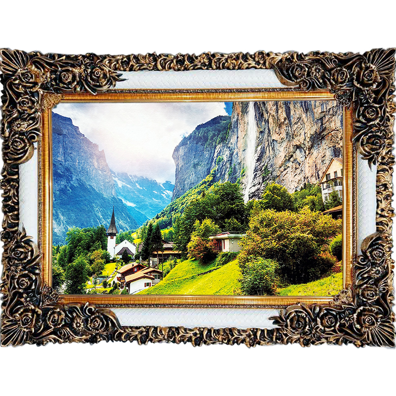 تابلو فرش چاپی طرح منظره کد 10053 سایز 100×70 سانتی متری