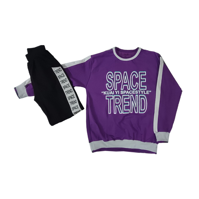 ست بلوز و شلوار بنفش طرح SPACE