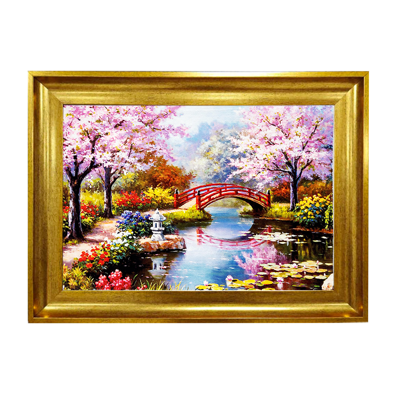 تابلو فرش چاپی طرح دریاچه کد 10144 سایز 50×50 سانتی متری