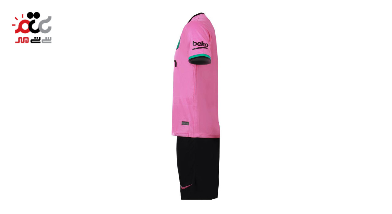 ست تی شرت و شلوارک ورزشی مردانه طرح بارسلونا مدل 2021