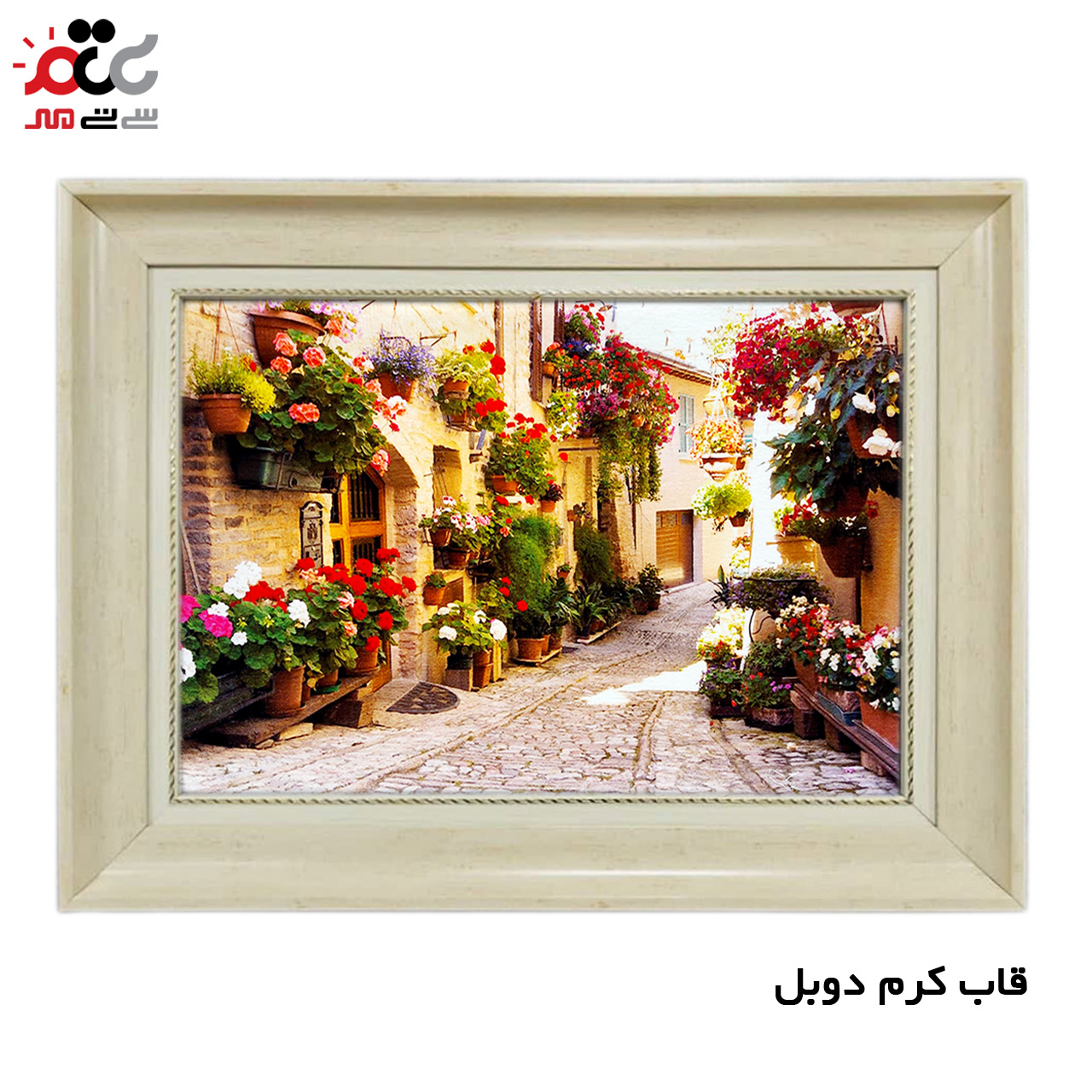 تابلو فرش چاپی طرح کوچه باغ کد 10090 سایز 50×50 سانتی متری