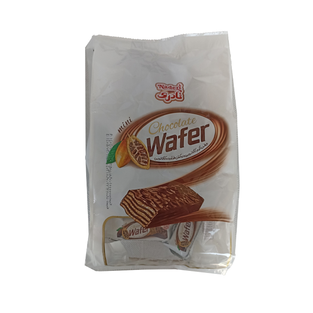 مینی ویفر با کرم کاکائو و روکش فرآورده های کاکائوئی نادری 100 گرمی