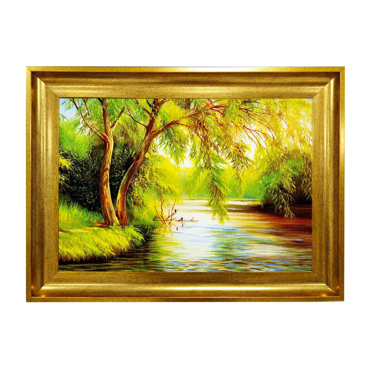 تابلو فرش چاپی طرح برکه کد 10091 سایز 50×50 سانتی متری