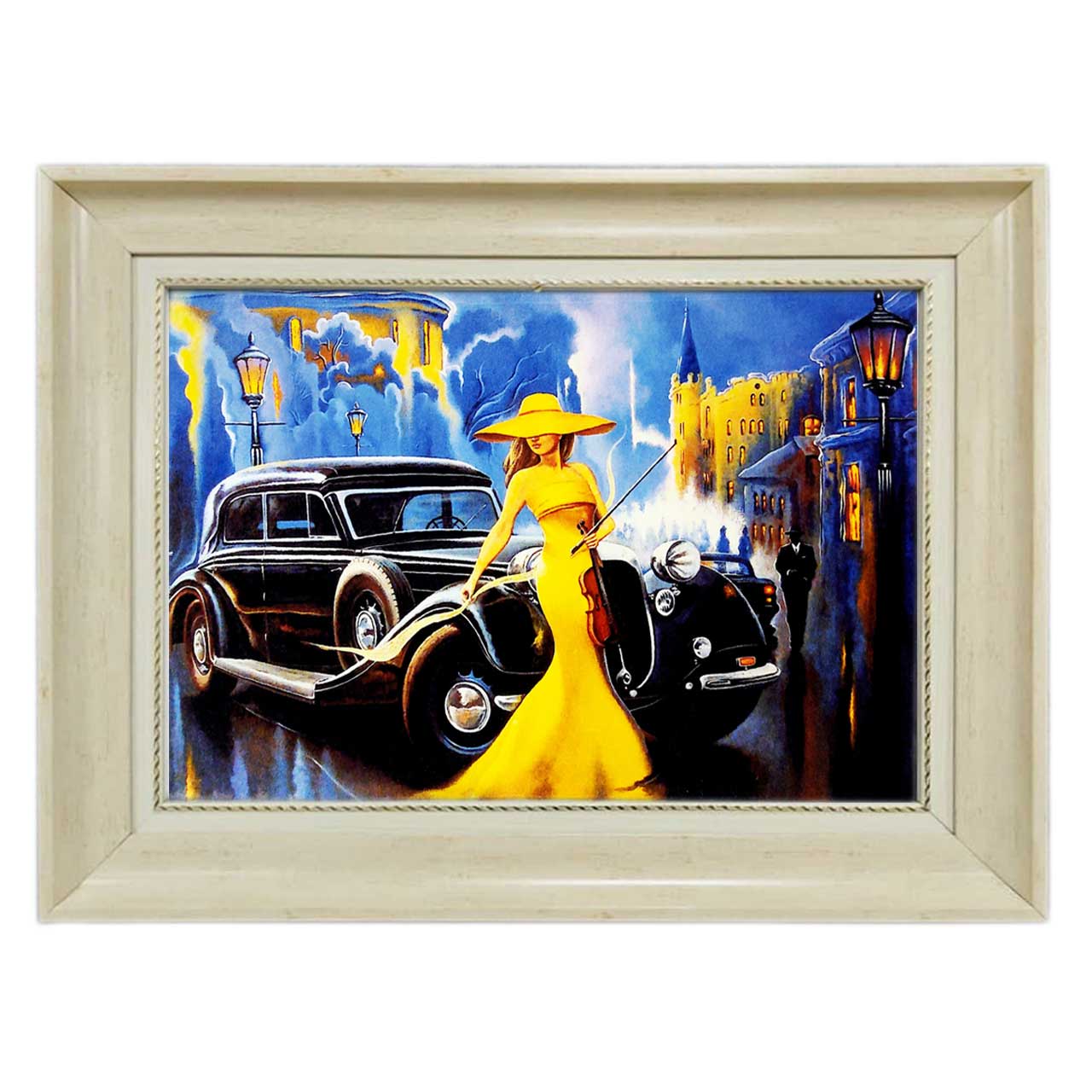 تابلو فرش چاپی طرح نوازنده کد 13309 سایز 70×50 سانتی متری