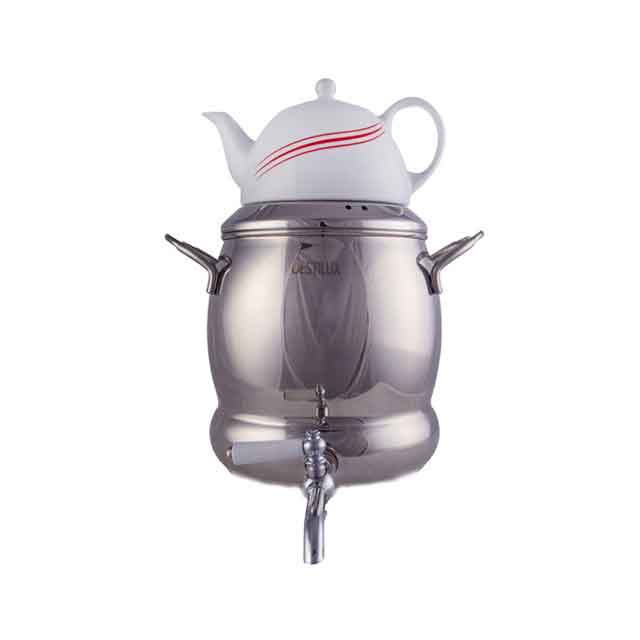 کتری و قوری شیردار ساده دسته استیل مدل یاسمن کد 305