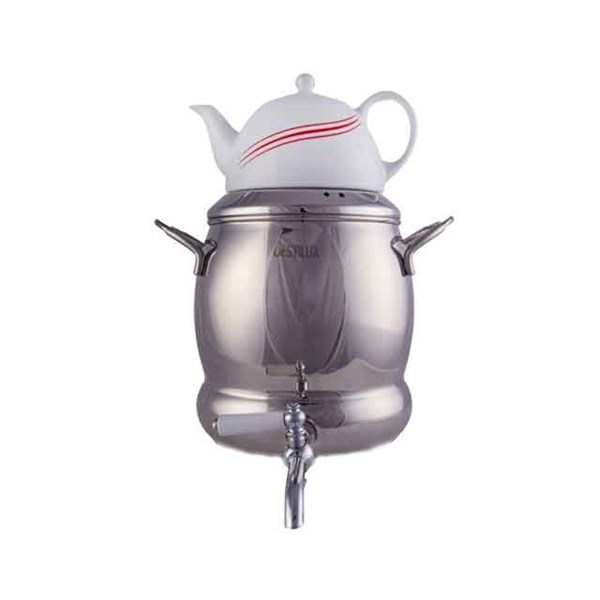 ست کتری و قوری شیردار ساده دسته استیل مدل یاسمن کد 305