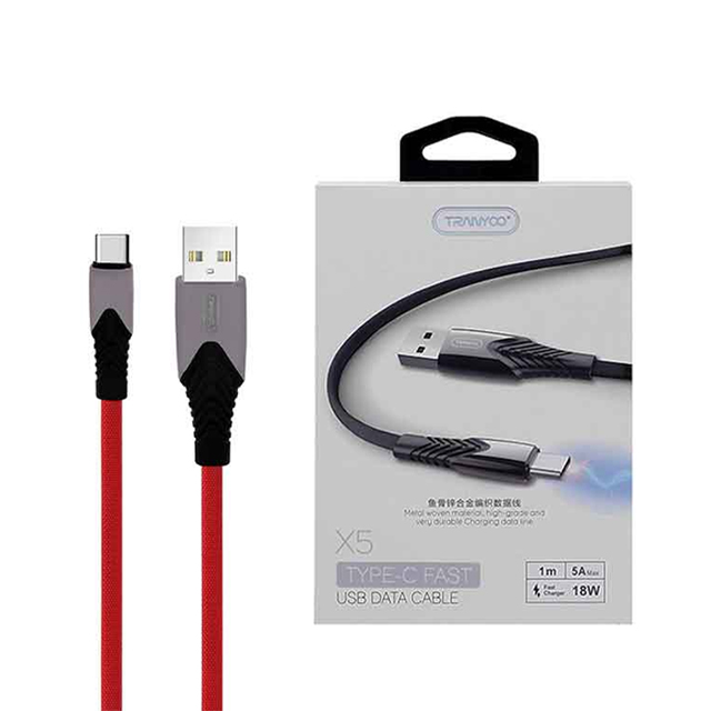 کابل USB به Type-C ترانیو مدل X5 طول 1 متری