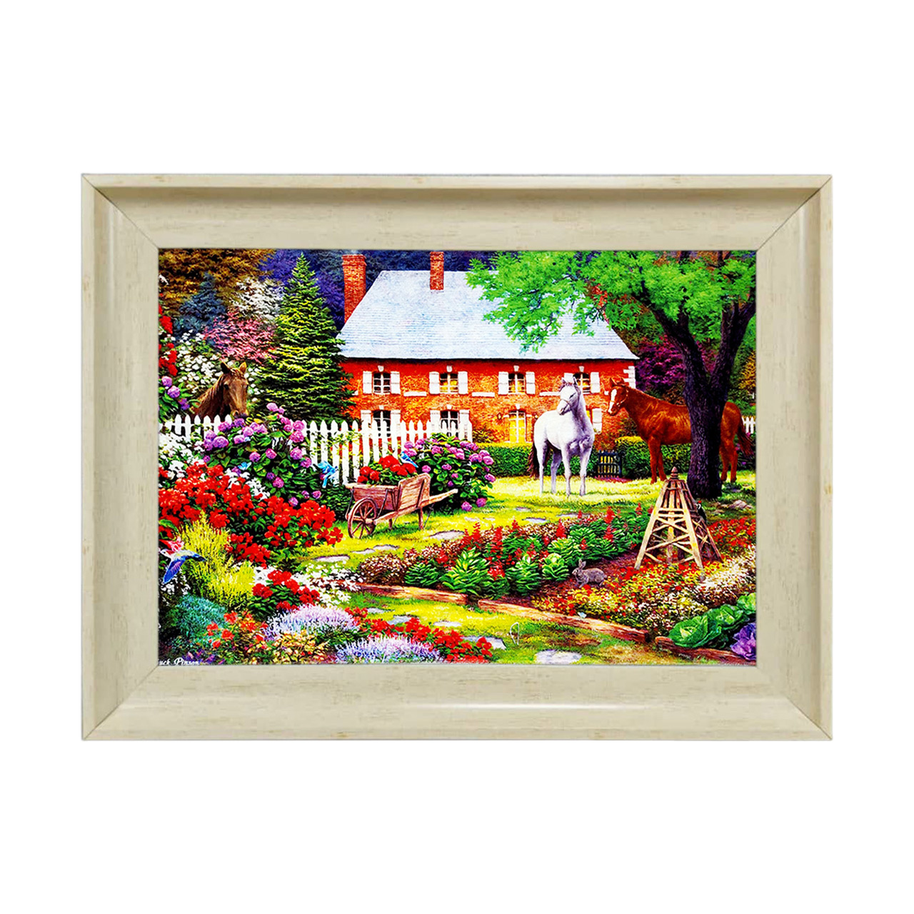 تابلو فرش چاپی طرح منظره کد 10117 سایز 50×35 سانتی متری