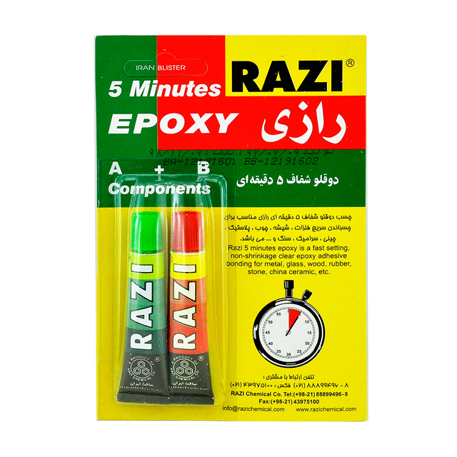 چسب دوقلو شفاف رازی 16 میلی لیتری