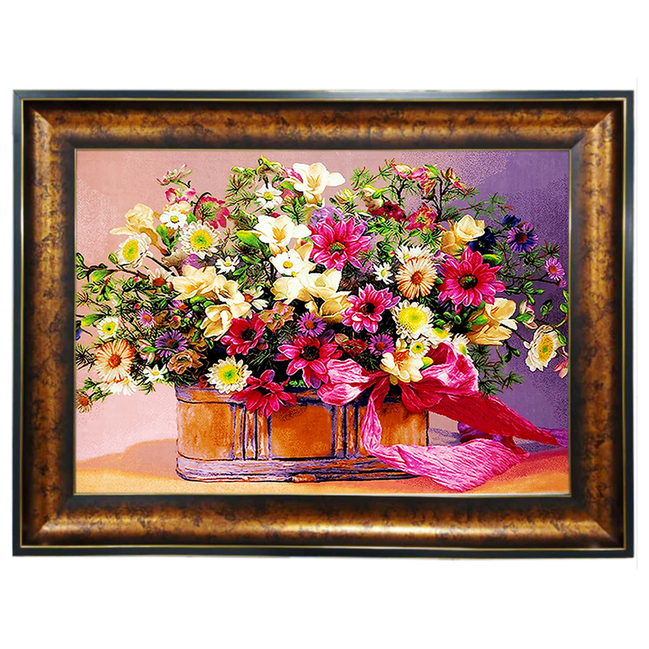 تابلو فرش چاپی طرح گل کد 12006 سایز 100×50 سانتی متری