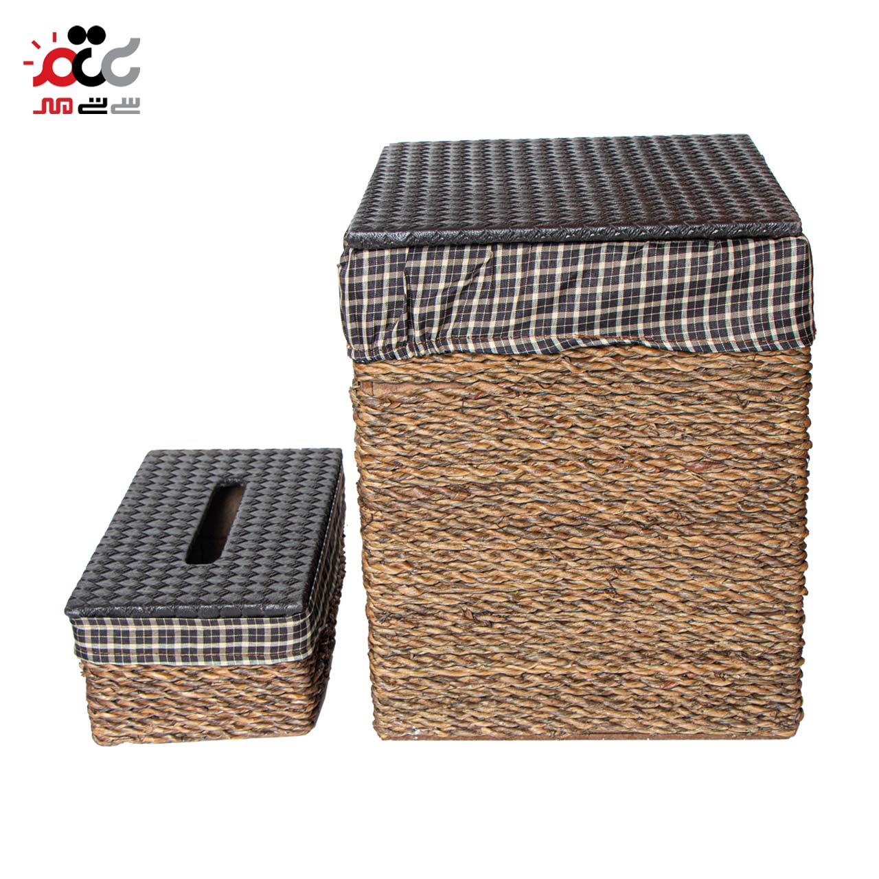 ست سطل و جا دستمال کاغذی مدل کنفی