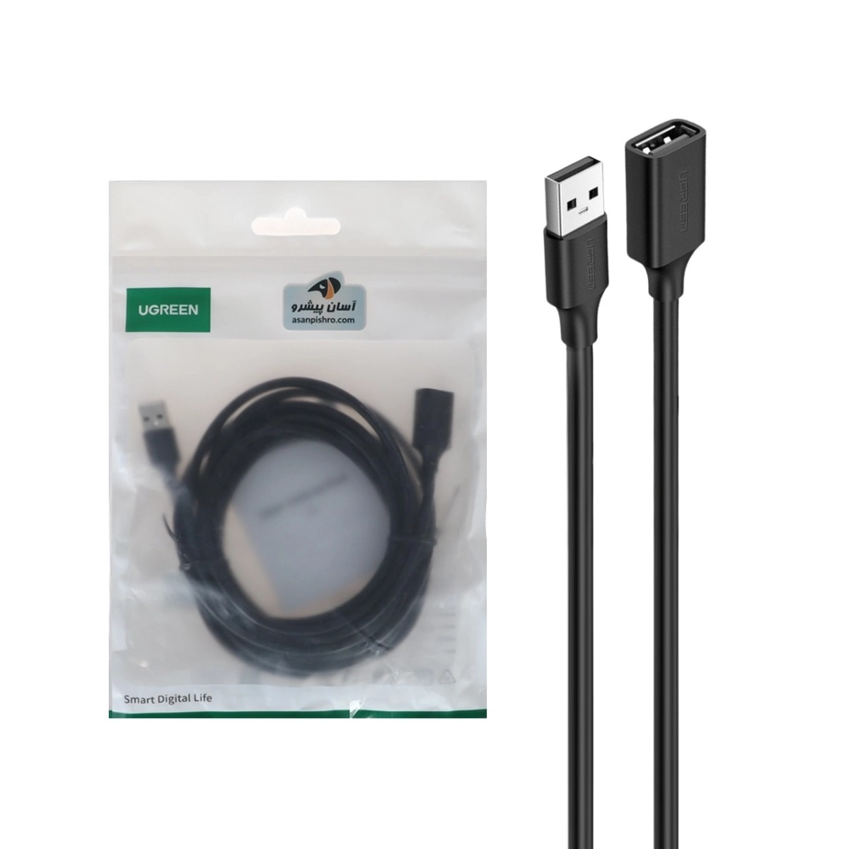 کابل افزایش طول سه متری UGREEN USB2.0 مدل US103 - مشکی(10317)