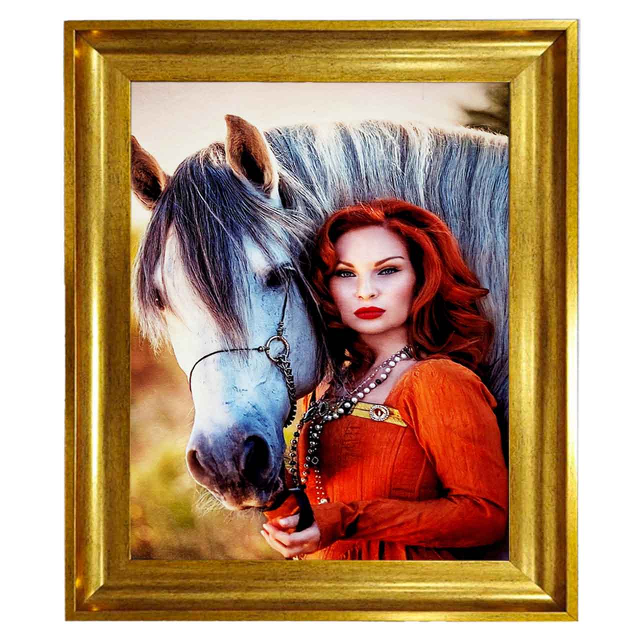 تابلو فرش چاپی طرح اسب کد 13005 سایز 100×70 سانتی متری