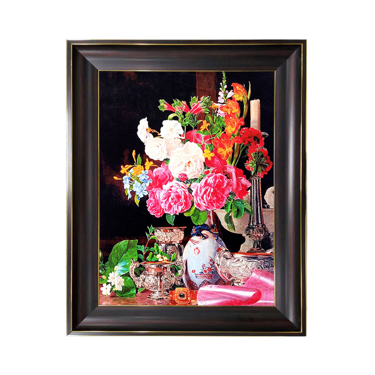 تابلو فرش چاپی طرح گل کد 12327 سایز 60×40 سانتی متری