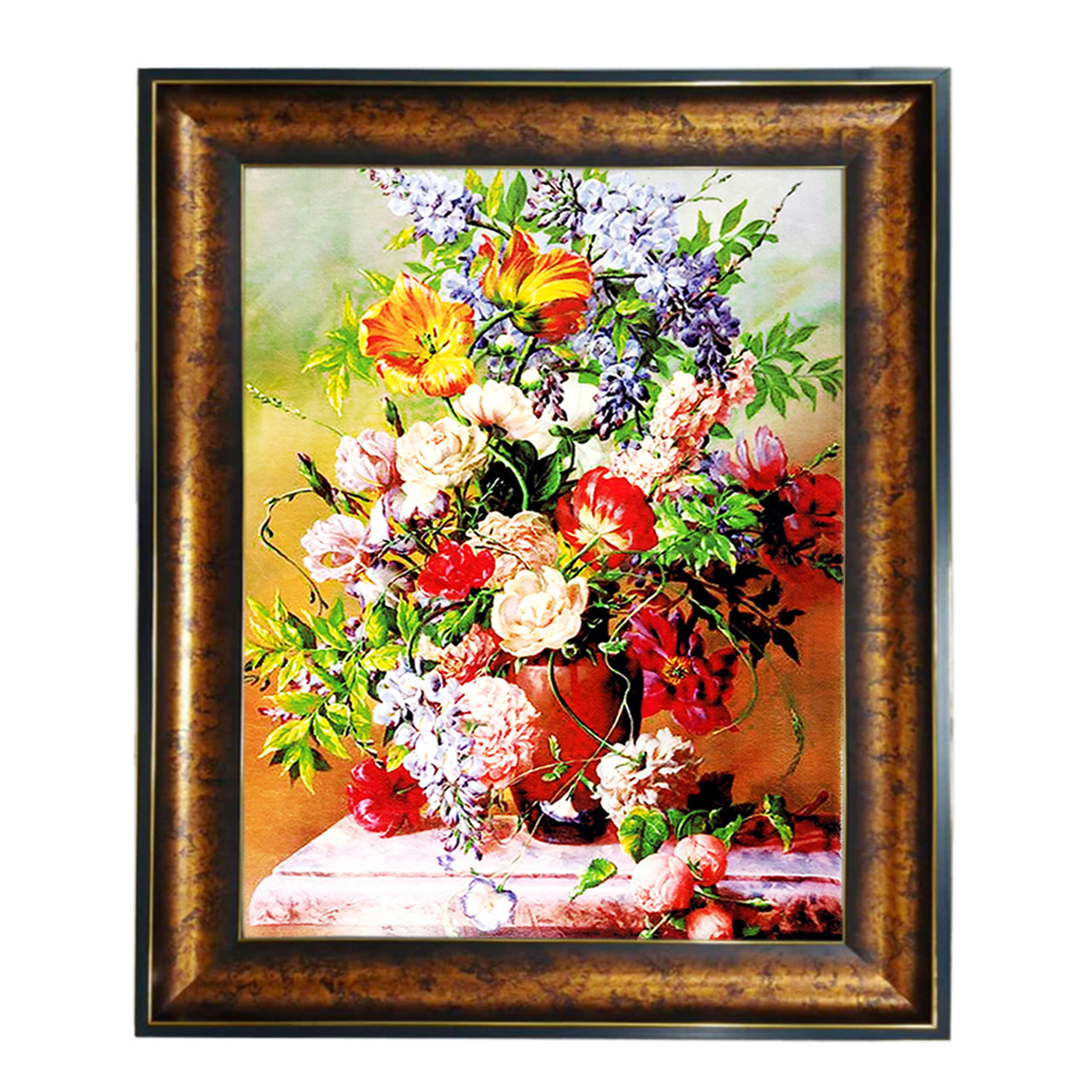 تابلو فرش چاپی طرح گل کد 12359 سایز 100×50 سانتی متری