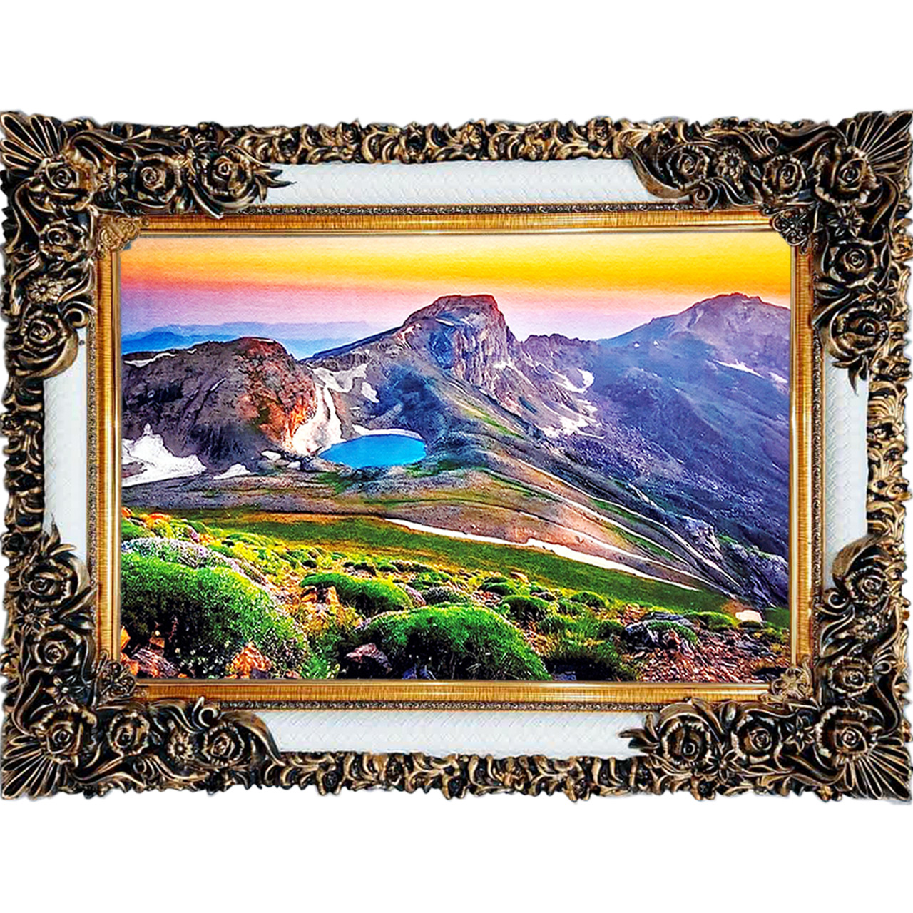 تابلو فرش چاپی طرح کوه کد 10289 سایز 100×70 سانتی متری