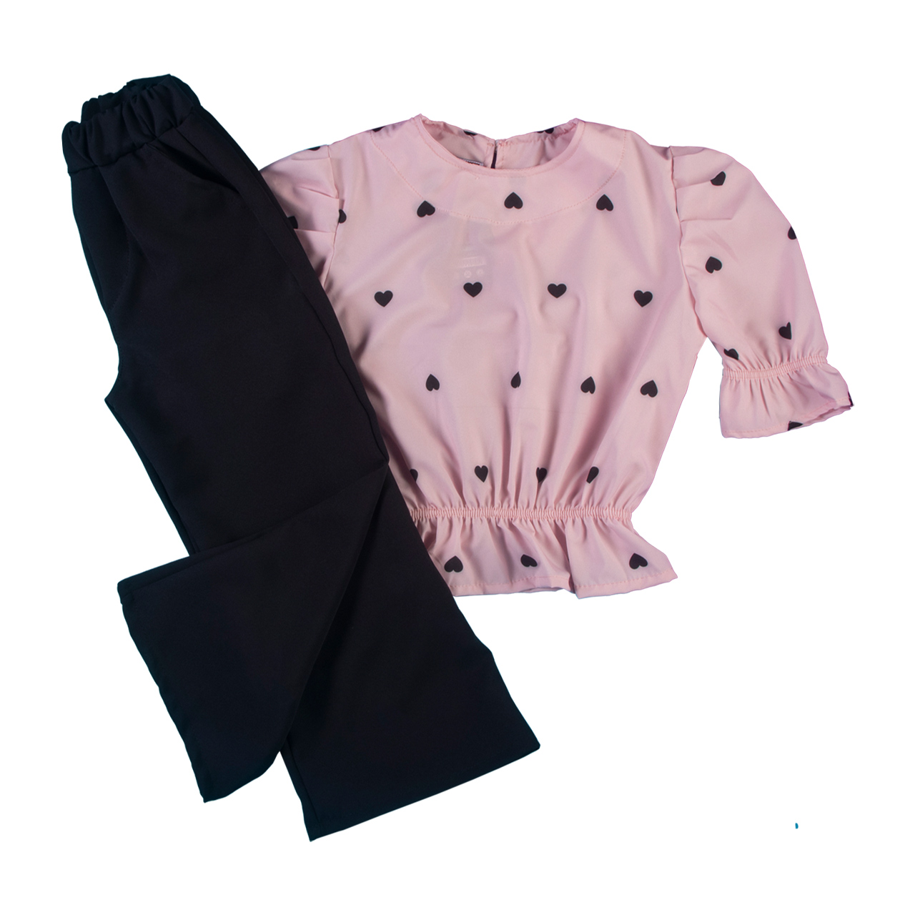ست شومیز و شلوار دخترانه مدل قلبی کد 33