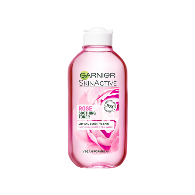 تونر تسکین دهنده گارنیر حاوی عصاره رز حجم 200 میلی لیتری
