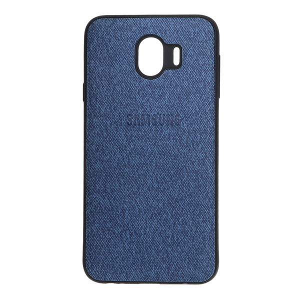 قاب طرح پارچه لوگودار Samsung Galaxy J4 / J400 - آبی
