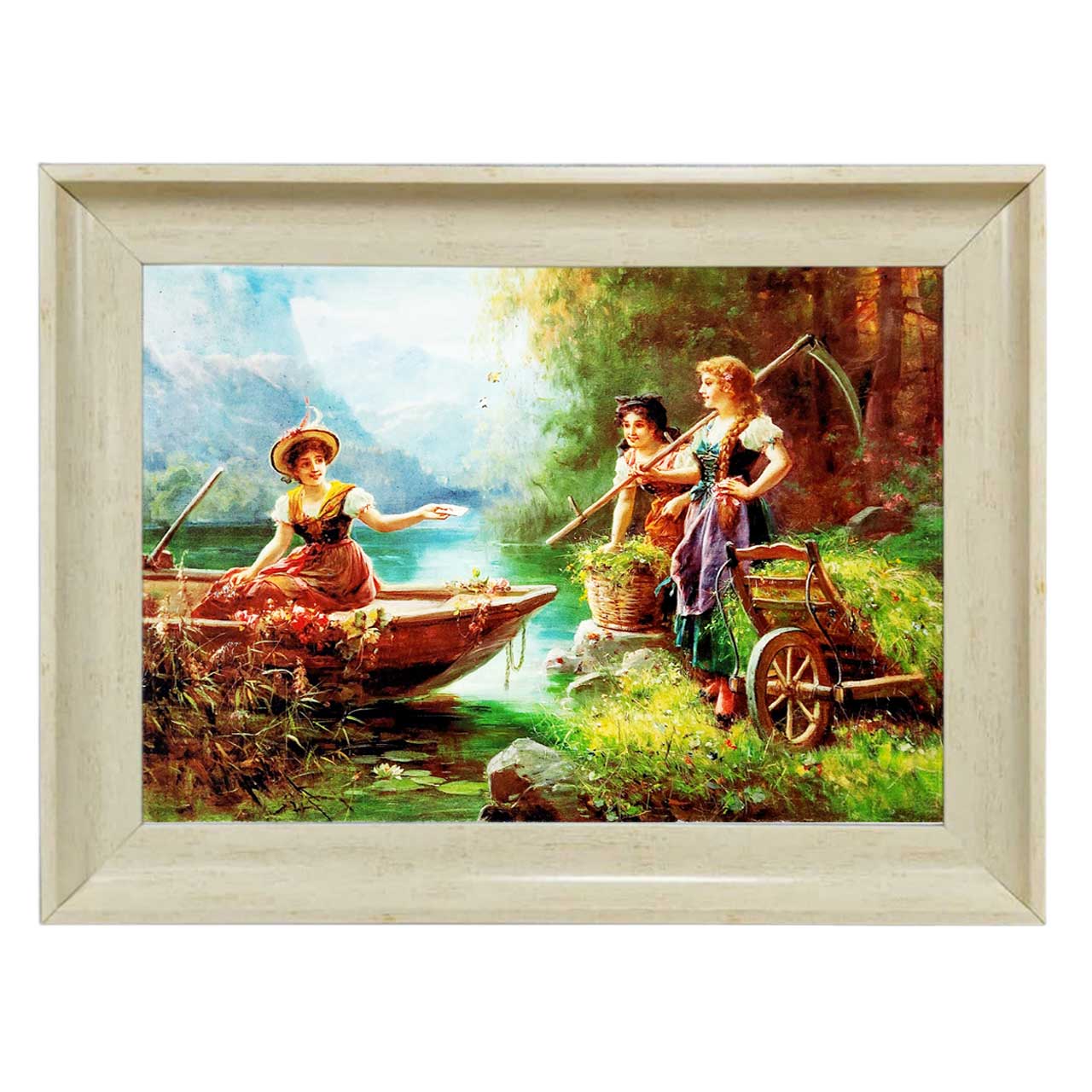 تابلو فرش چاپی طرح رودخانه کد 11031 سایز 70×50 سانتی متری