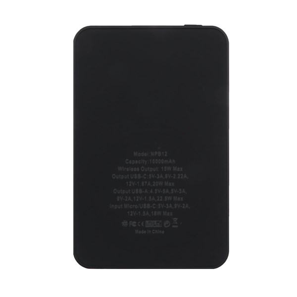 پاوربانک فست شارژ وایرلس Nitu 10000mAh مدل NPB12 22.5W - مشکی (گارانتی 18 ماه تعویض نیکان همراه)
