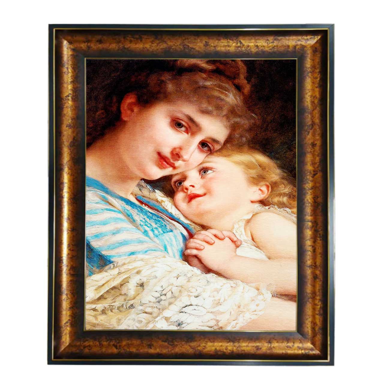 تابلو فرش چاپی طرح مادر و دختر کد 13032 سایز 100×50 سانتی متری