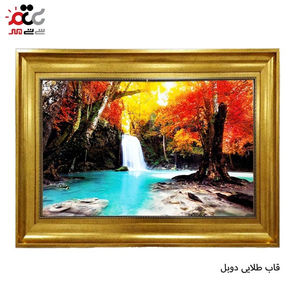 تابلو فرش طرح منظره طبیعت آبشار کد 10187 سایز 70*50 سانتی متری