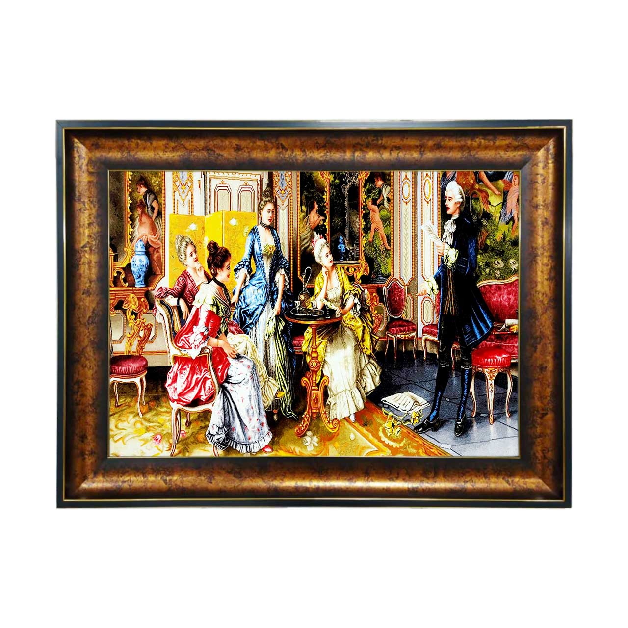 تابلو فرش چاپی طرح شاعر کد 11009 سایز 50×35 سانتی متری