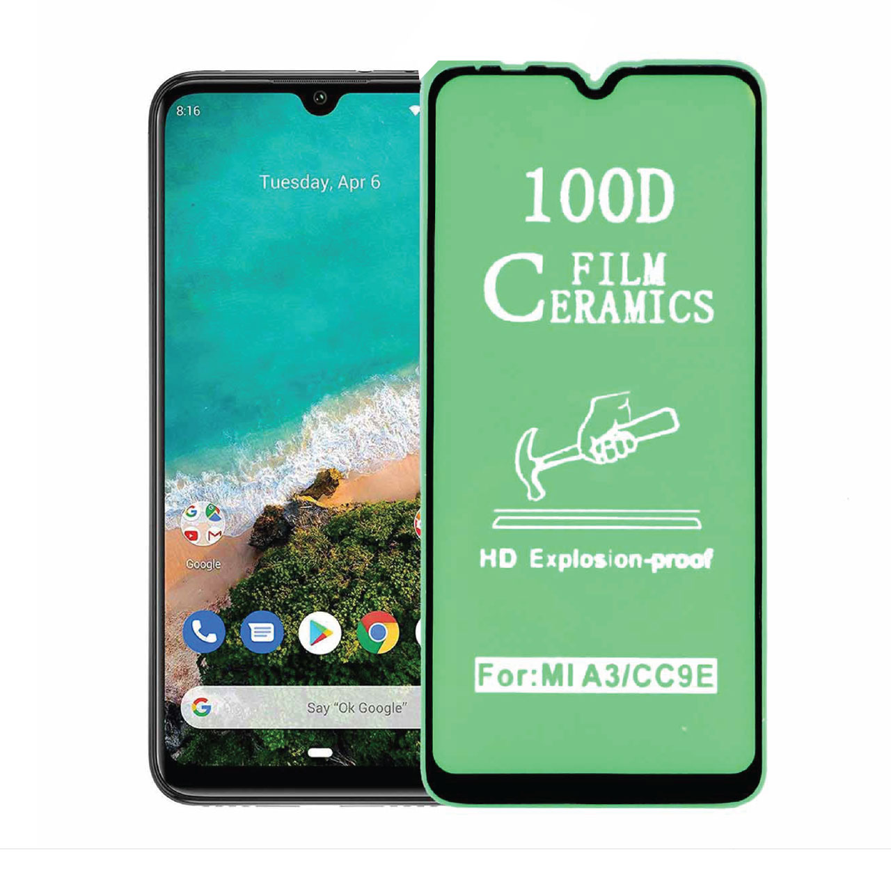 قشنگترین محافظ صفحه نمایش شیشه ای سرامیکی شیائومی A3 xiaomi