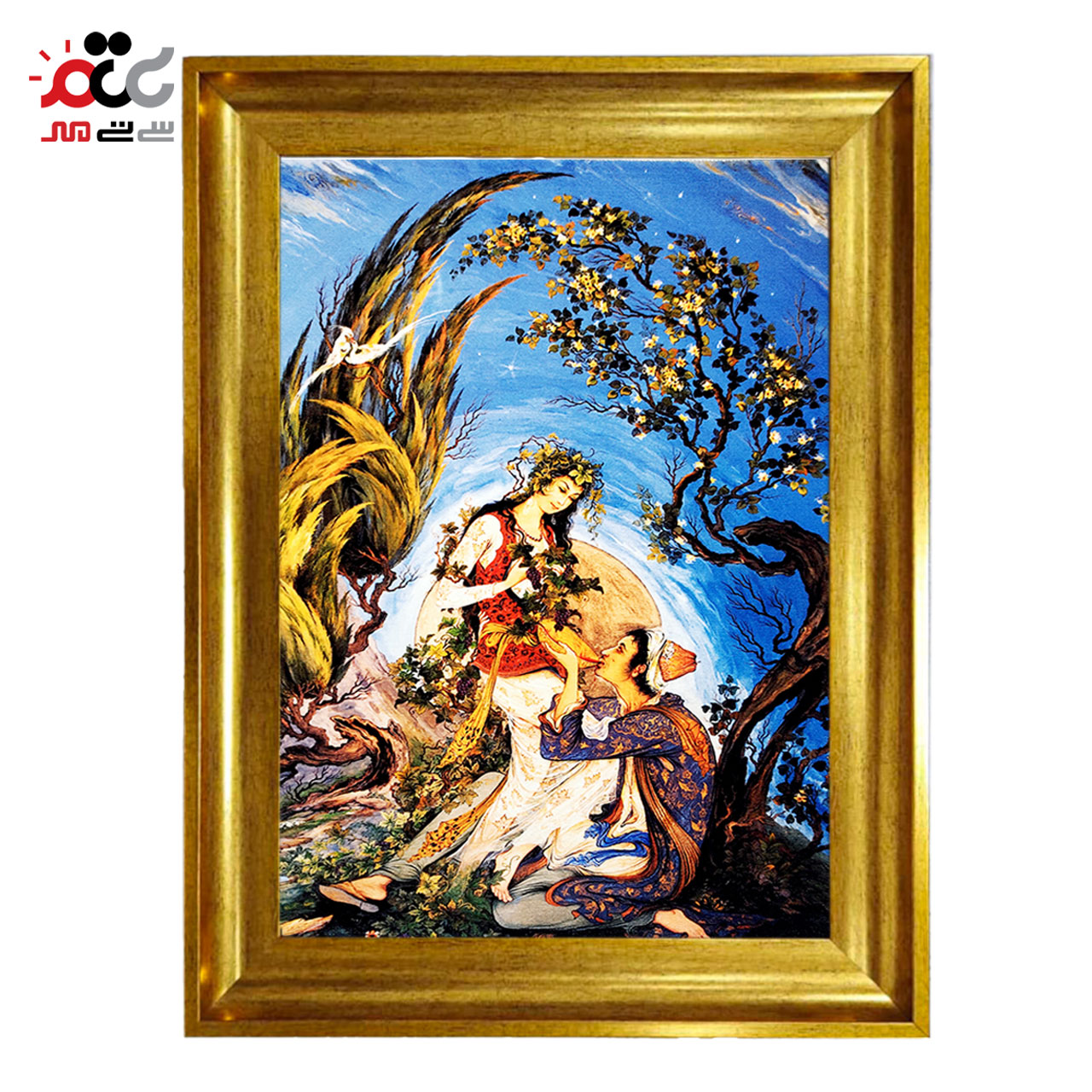 تابلو فرش چاپی طرح مینیاتوری کد 16012 سایز 50×100 سانتی متری