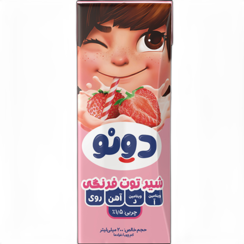 شیر توت فرنگی مخصوص کودکان لیف دونو 200 میلی لیتری