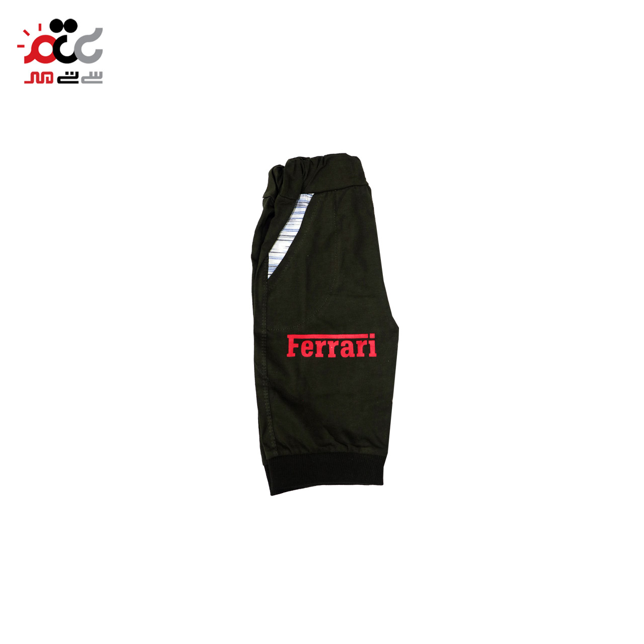قیمت ست تیشرت و شلوارک بچگانه سبز ارتشی طرح Ferrari 