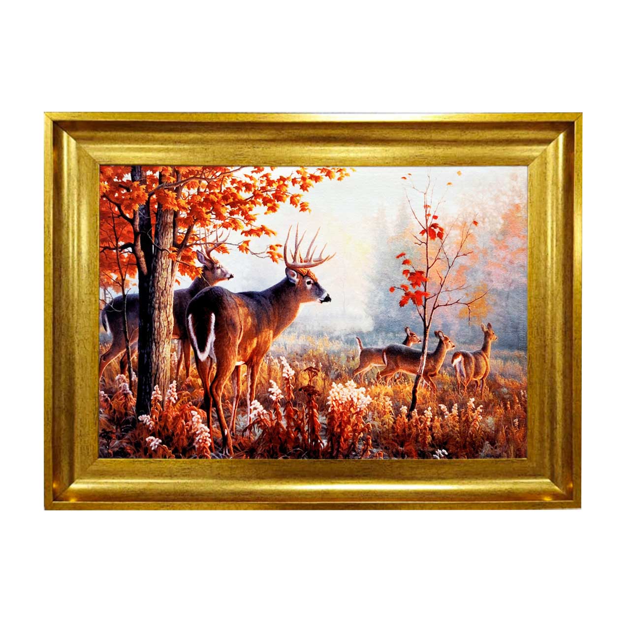 تابلو فرش چاپی طرح گوزن کد 14066 سایز 50×50 سانتی متری