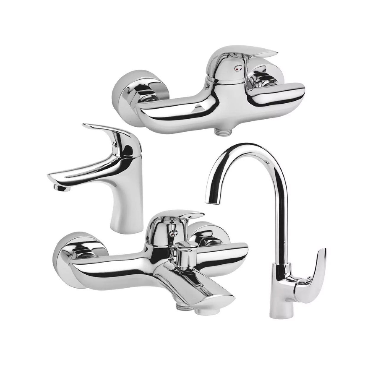 بهترین ست شیرآلات کسری مدل هیرمند کروم