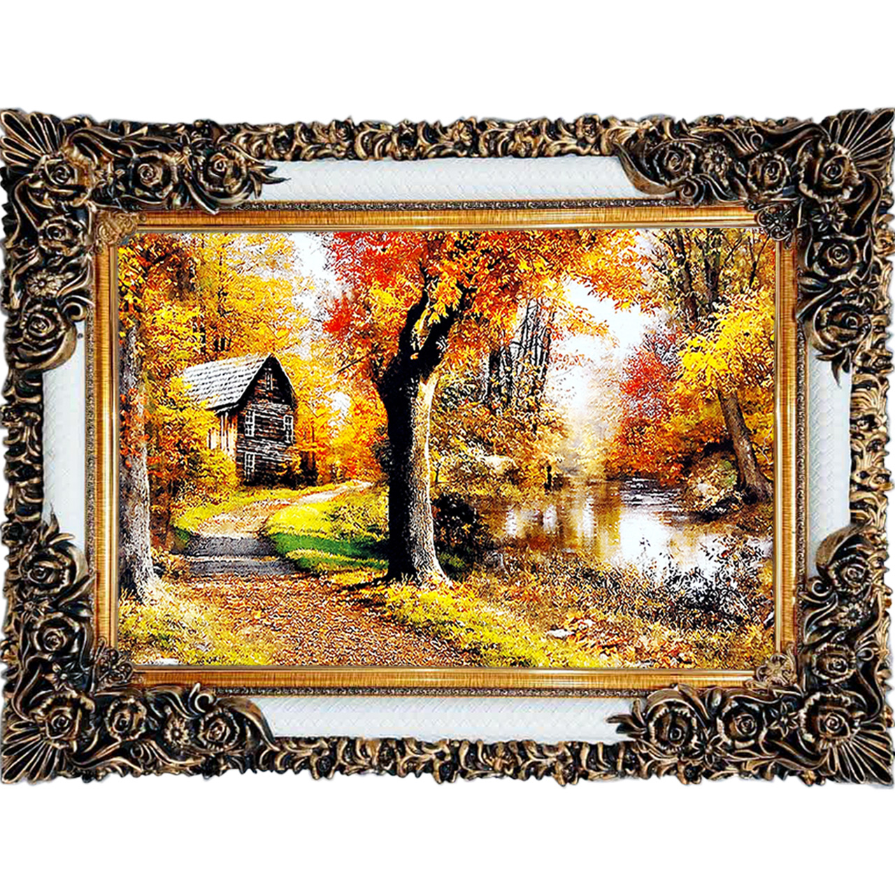 تابلو فرش چاپی طرح منظره کد 10108 سایز 100×70 سانتی متری