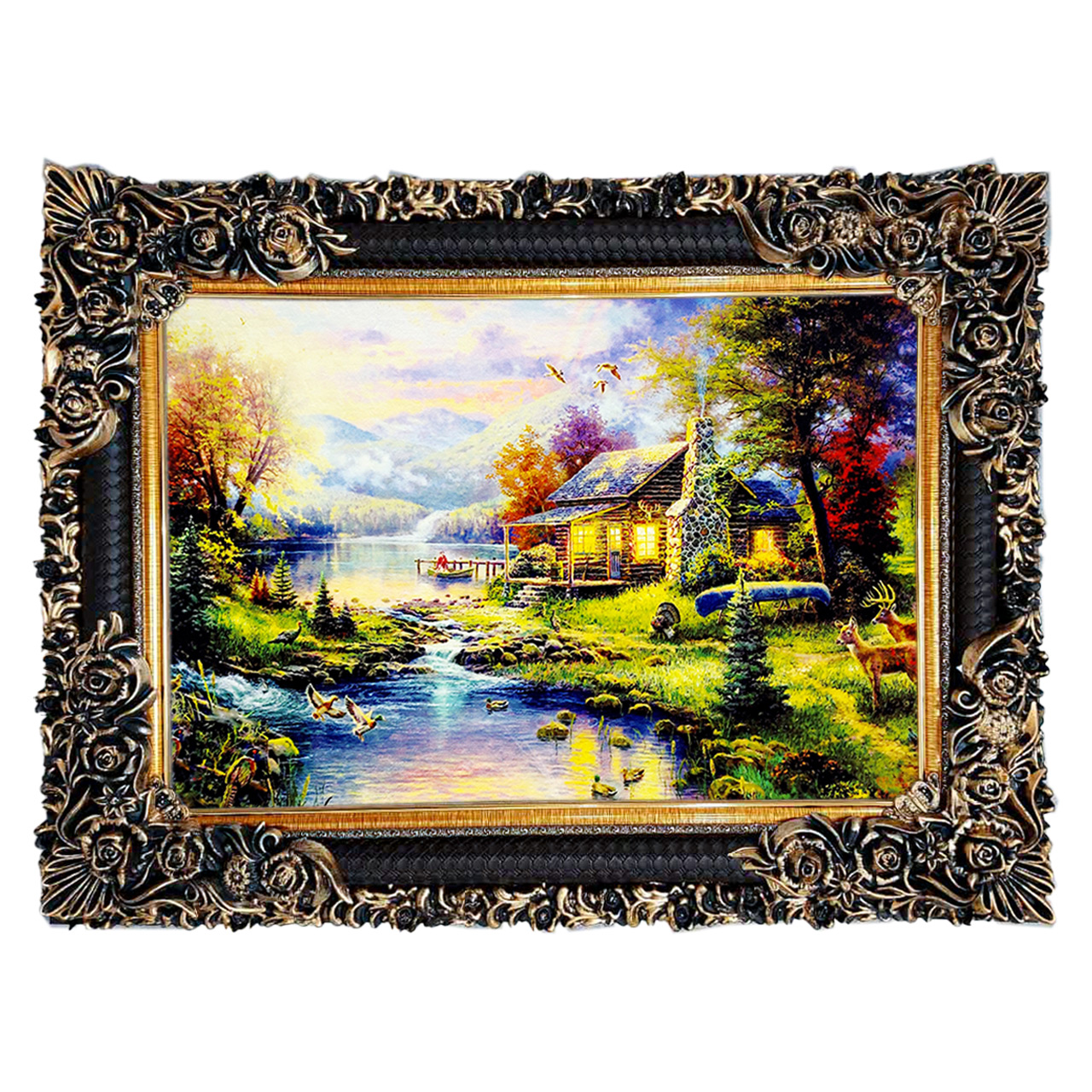 تابلو فرش چاپی طرح منظره کد 10143 سایز 70×50 سانتی متری